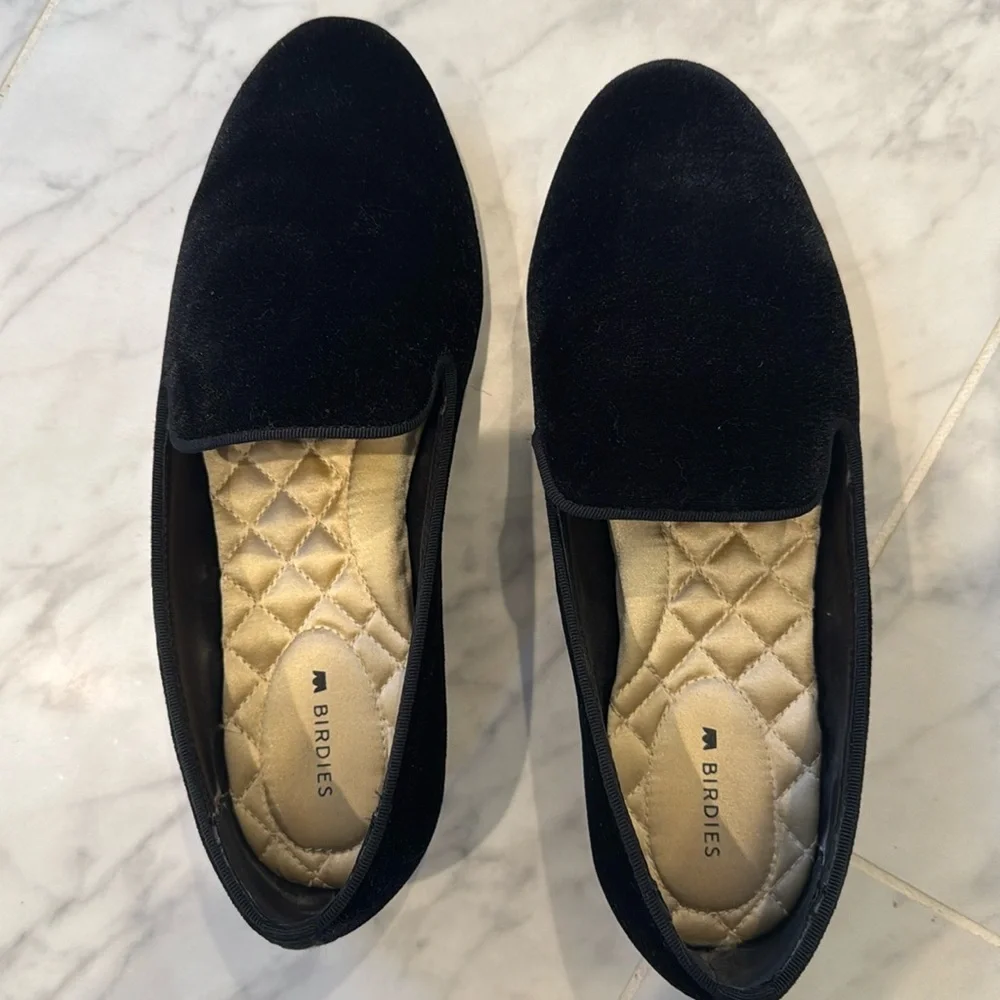 Birdies black velvet loafers - Picture 1 of 4
